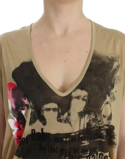 Costume National - Chic V-Neck Tunic Top with Motive Print