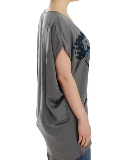 Costume National - Elegant V-Neck Tunic with Motive Print