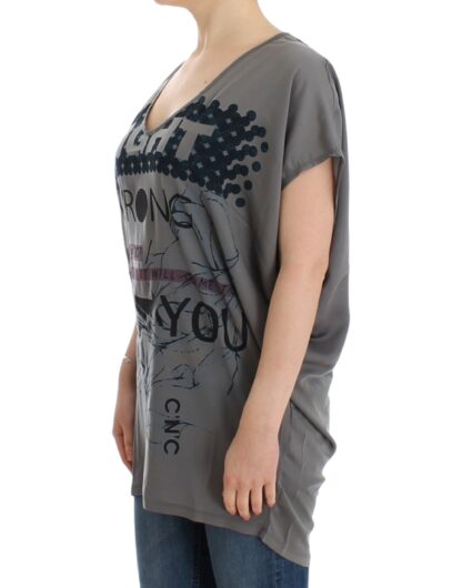 Costume National - Elegant V-Neck Tunic with Motive Print