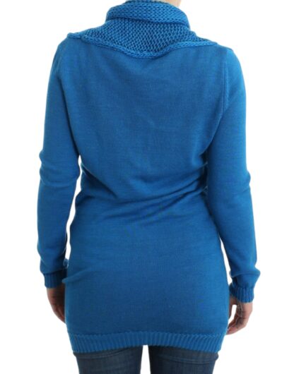 Costume National - Chic Blue Scoop Neck Knit Sweater