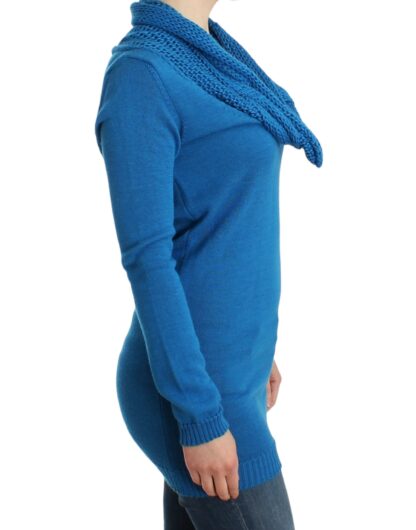 Costume National - Chic Blue Scoop Neck Knit Sweater