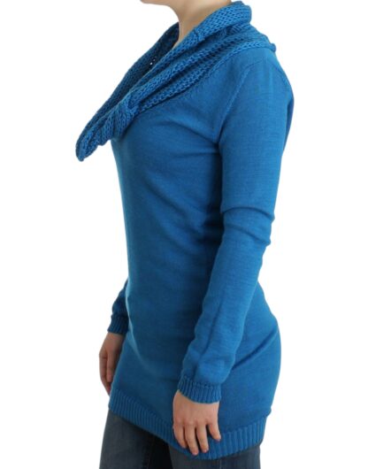 Costume National - Chic Blue Scoop Neck Knit Sweater