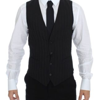 Dolce & Gabbana - Elegant Blue Wool Dress Vest - Single Breasted