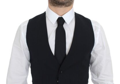 Dolce & Gabbana - Elegant Blue Wool Dress Vest