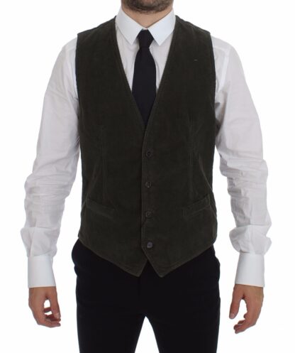 Dolce & Gabbana - Elegant Checkered Green Dress Vest