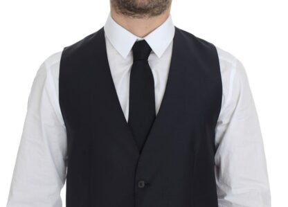 Dolce & Gabbana - Elegant Blue Wool Blend Dress Vest