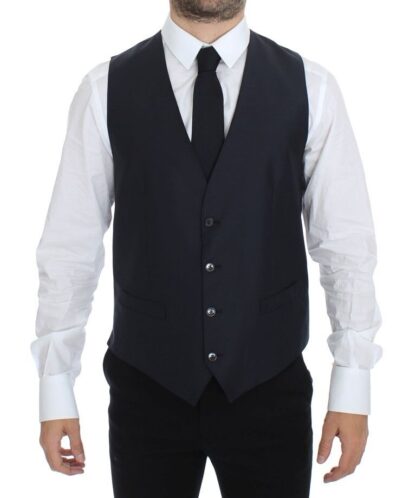 Dolce & Gabbana - Elegant Blue Wool Blend Dress Vest