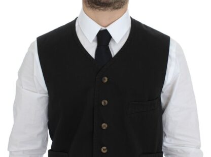 Dolce & Gabbana - Elegant Black Cotton Blend Dress Vest