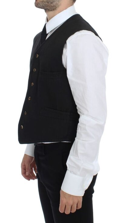 Dolce & Gabbana - Elegant Black Cotton Blend Dress Vest