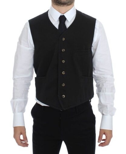 Dolce & Gabbana - Elegant Black Cotton Blend Dress Vest