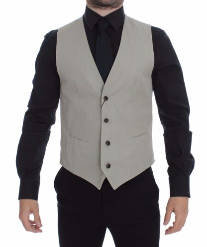 Dolce & Gabbana - Chic Beige Single Breasted Dress Vest