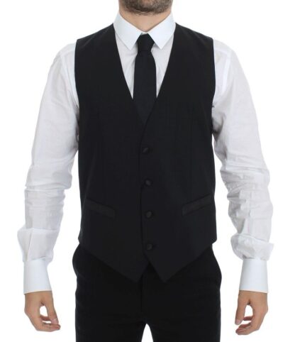 Dolce & Gabbana - Elegant Silk-Wool Black Dress Vest