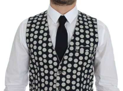 Dolce & Gabbana - Elegant Blue Dotted Dress Vest