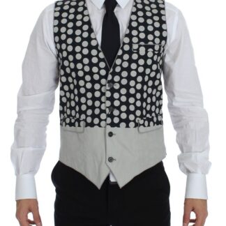 Dolce & Gabbana - Elegant Gray Striped Wool-Silk Dress Vest