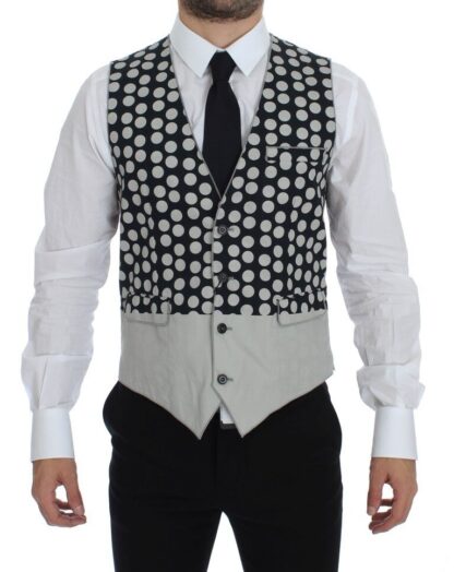 Dolce & Gabbana - Elegant Blue Dotted Dress Vest