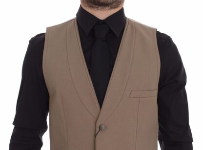 Dolce & Gabbana - Elegant Beige Cotton Dress Vest – Slim Fit