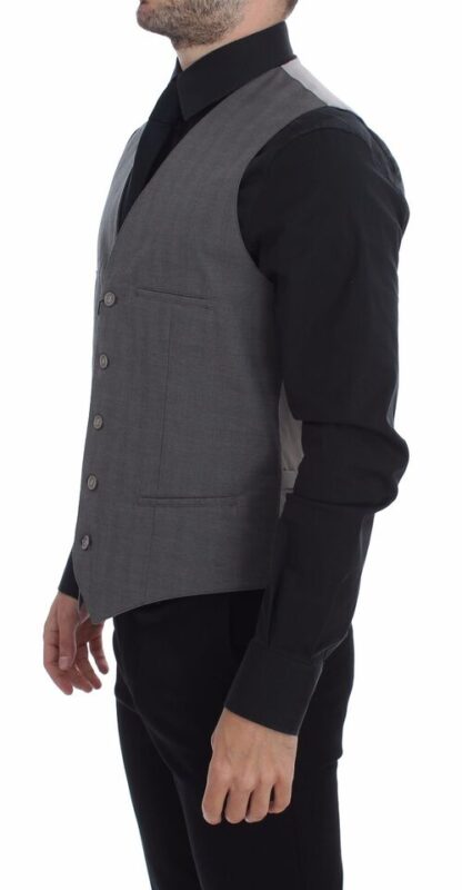 Dolce & Gabbana - Elegant Gray Slim Fit Dress Vest