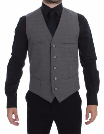 Dolce & Gabbana - Elegant Gray Slim Fit Dress Vest