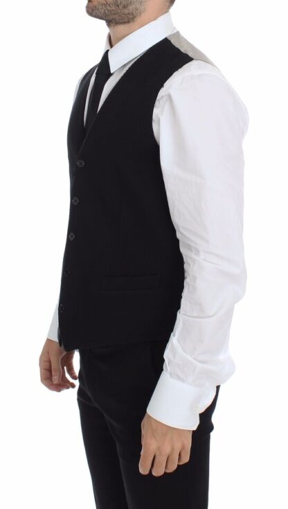 Dolce & Gabbana - Elegant Black Silk Dress Vest