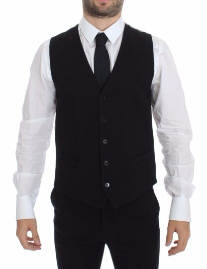 Dolce & Gabbana - Elegant Black Silk Dress Vest