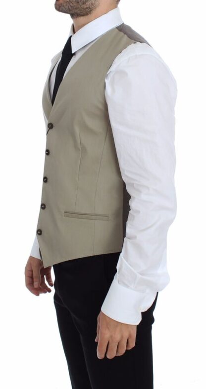 Dolce & Gabbana - Elegant Beige Cotton Dress Vest