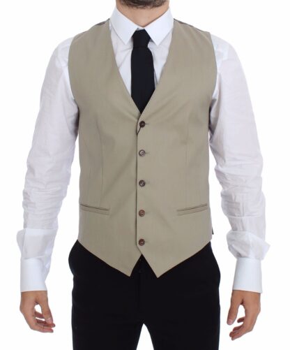 Dolce & Gabbana - Elegant Beige Cotton Dress Vest