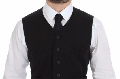 Dolce & Gabbana - Elegant Black Cotton Blend Dress Vest