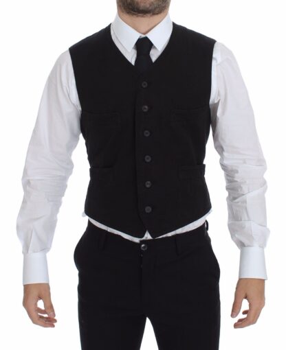 Dolce & Gabbana - Elegant Black Cotton Blend Dress Vest