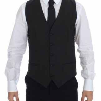 Dolce & Gabbana - Elegant Gray Wool Stretch Dress Vest