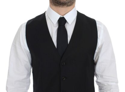 Dolce & Gabbana - Elegant Black Wool Silk Dress Vest