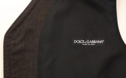 Dolce & Gabbana - Elegant Brown Cotton Blend Dress Vest