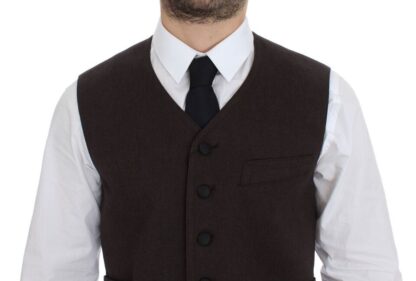 Dolce & Gabbana - Elegant Brown Cotton Blend Dress Vest