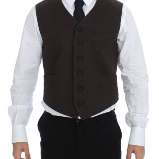 Dolce & Gabbana - Elegant Gray Wool Stretch Dress Vest