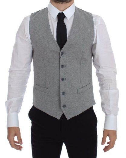 Dolce & Gabbana - Elegant Gray Cotton Stretch Dress Vest