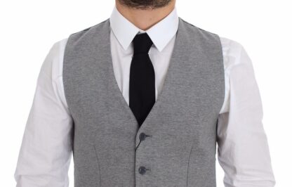 Dolce & Gabbana - Elegant Gray Cotton Stretch Dress Vest