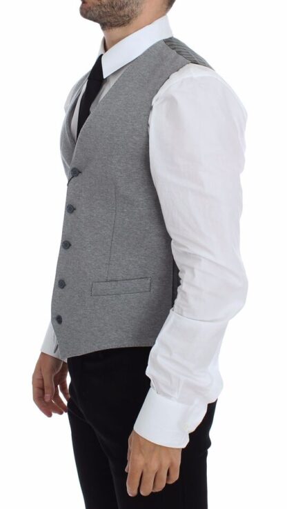 Dolce & Gabbana - Elegant Gray Cotton Stretch Dress Vest