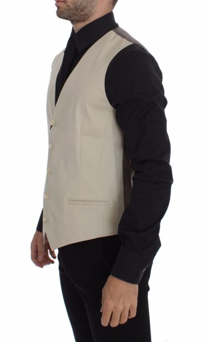 Dolce & Gabbana - Elegant Beige Cotton Blend Dress Vest