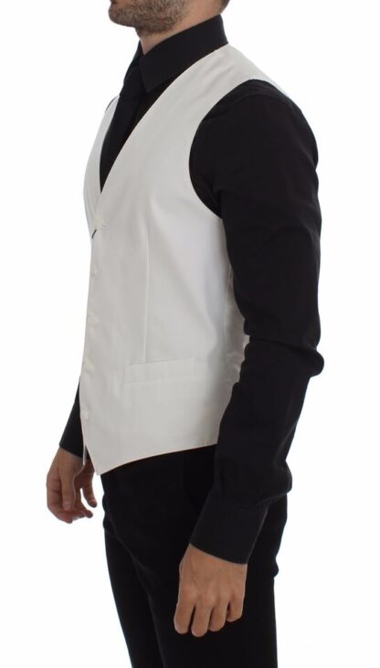 Dolce & Gabbana - Elegant White Cotton Silk Dress Vest