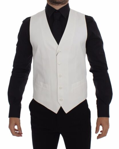 Dolce & Gabbana - Elegant White Cotton Silk Dress Vest