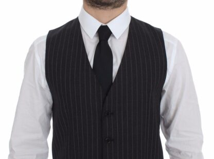 Dolce & Gabbana - Elegant Gray Striped Dress Vest