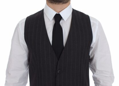 Dolce & Gabbana - Elegant Striped Gray Dress Vest