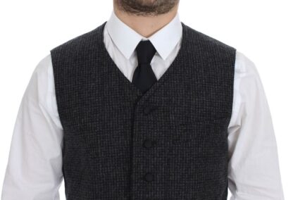 Dolce & Gabbana - Elegant Gray Wool Blend Dress Vest