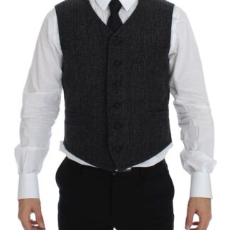 Dolce & Gabbana - Elegant Gray Wool Blend Dress Vest