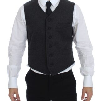 Dolce & Gabbana - Elegant Gray Wool Blend Dress Vest