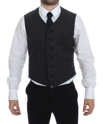 Dolce & Gabbana - Elegant Gray Wool Blend Dress Vest