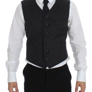 Dolce & Gabbana - Elegant Single Breasted Gray Dress Vest