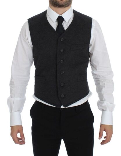 Dolce & Gabbana - Elegant Gray Wool Blend Dress Vest