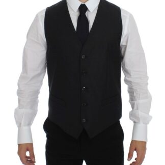 Dolce & Gabbana - Elegant Gray Wool Dress Vest