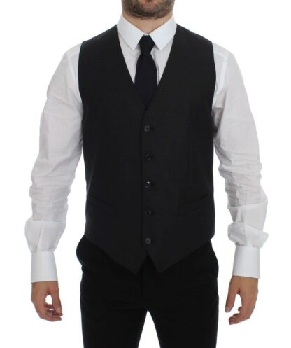 Dolce & Gabbana - Elegant Gray Wool Blend Dress Vest