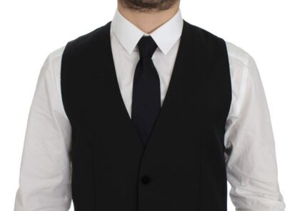 Dolce & Gabbana - Elegant Black Wool Formal Dress Vest